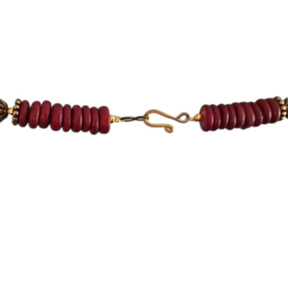 Vintage Gorgeous Sand & Bead Necklace Circle Disc Pendant, Statement, Lee Sands - Picture 14 of 16